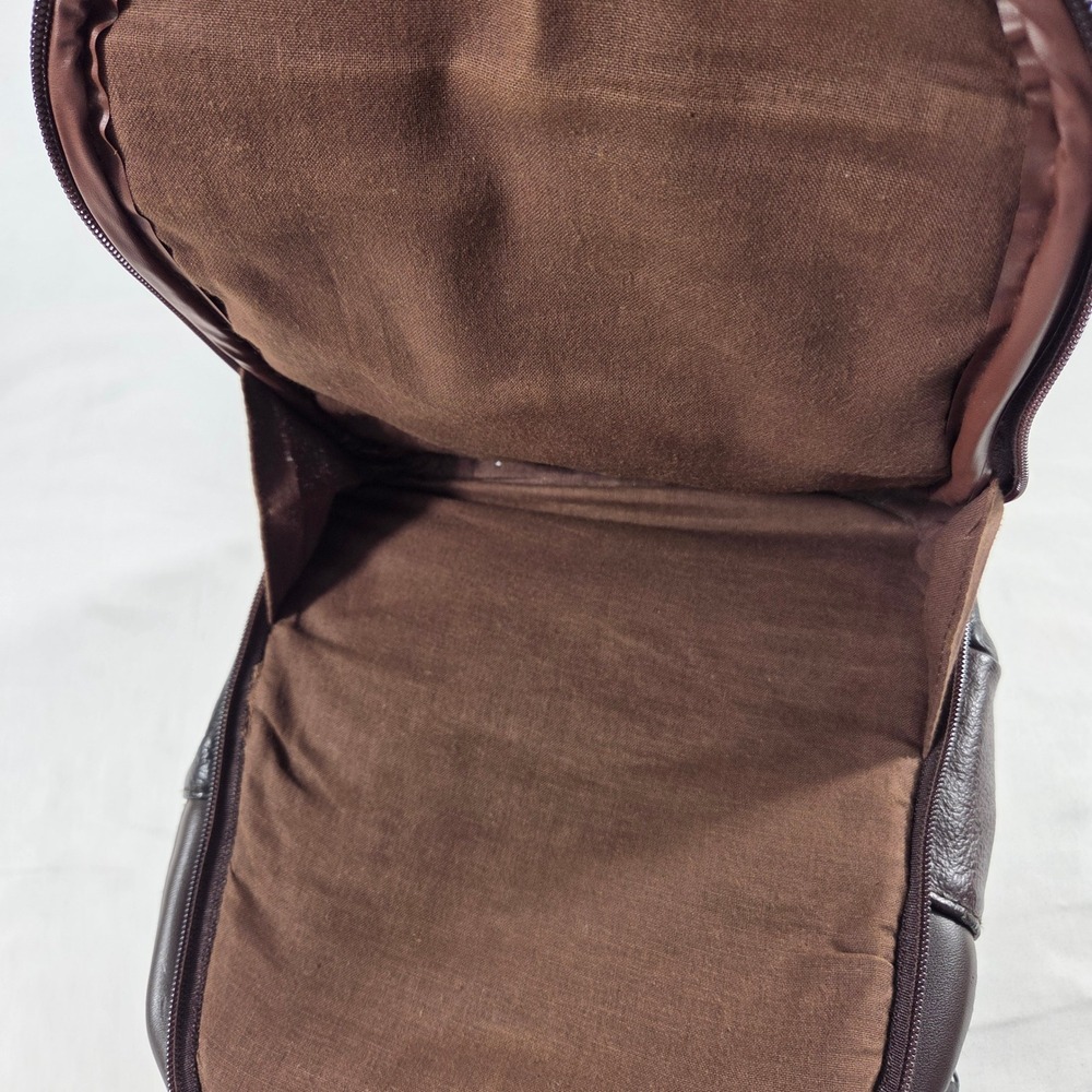 Carabella Vintage Patchwork Mini Backpack Brown Black Multi Pocket Bag - Picture 7 of 7